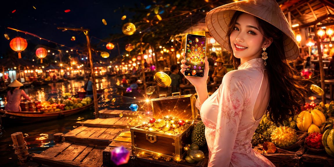 Người dùng Vietnam trải nghiệm casino trực tuyến trên điện thoại tại chợ đêm vùng đồng bằng sông Cửu Long